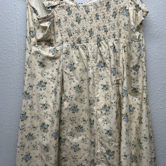 Cider Babydoll Milkmaid Dress Womens 1X Cotton Smocked Cottagecore Fairy Boho - Picture 8 of 15